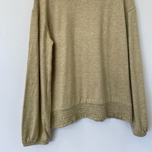 RUCHED GREEN/YELLOW LONG SLEEVE SHIRT - Picture 2 of 7